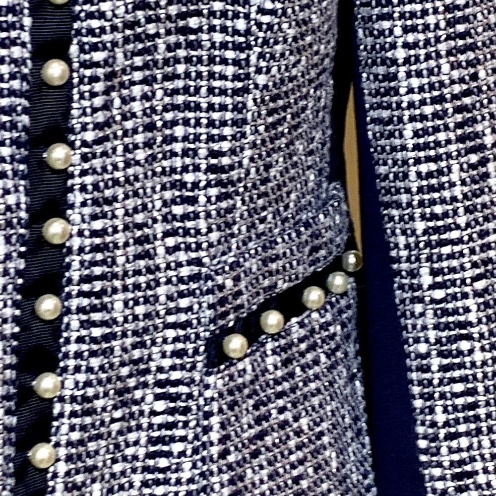 🔥NeW🔥 NWT White House Black Market Tweed & Faux Pearl Jacket - Sz 6 - Picture 8 of 16
